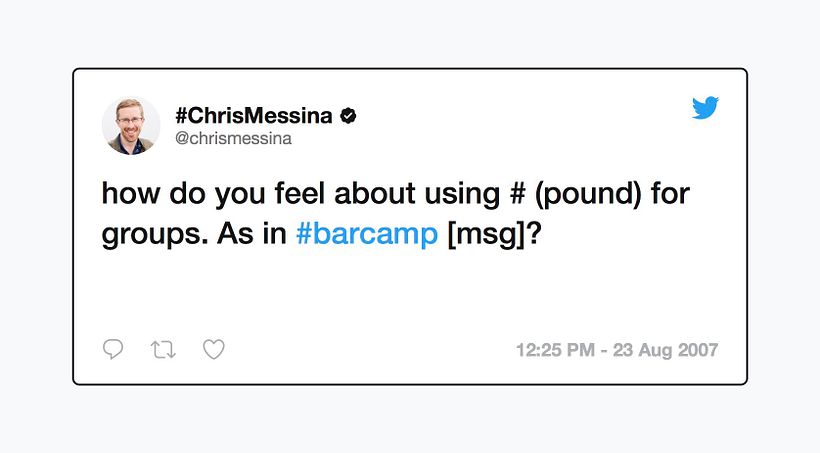 Primer hashtag en las redes sociales
