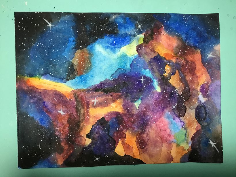 Actividad Galaxia - Técnicas de Acuarela 1