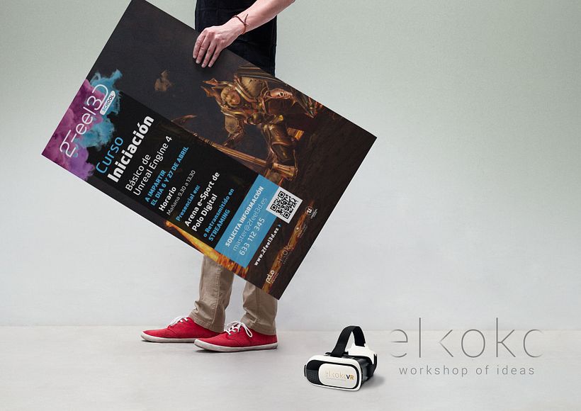 Publicidad y materiales de marketing para 2feel3d School, Málaga