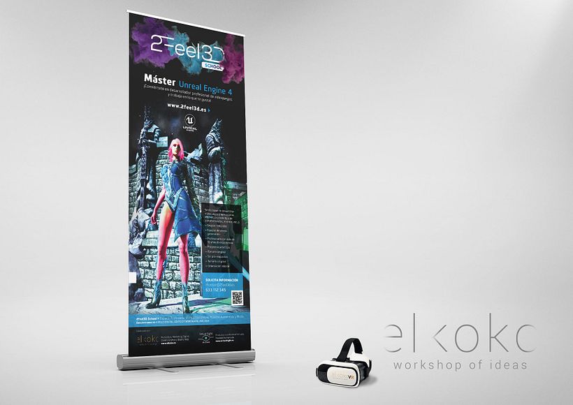 Publicidad y materiales de marketing para 2feel3d School, Málaga