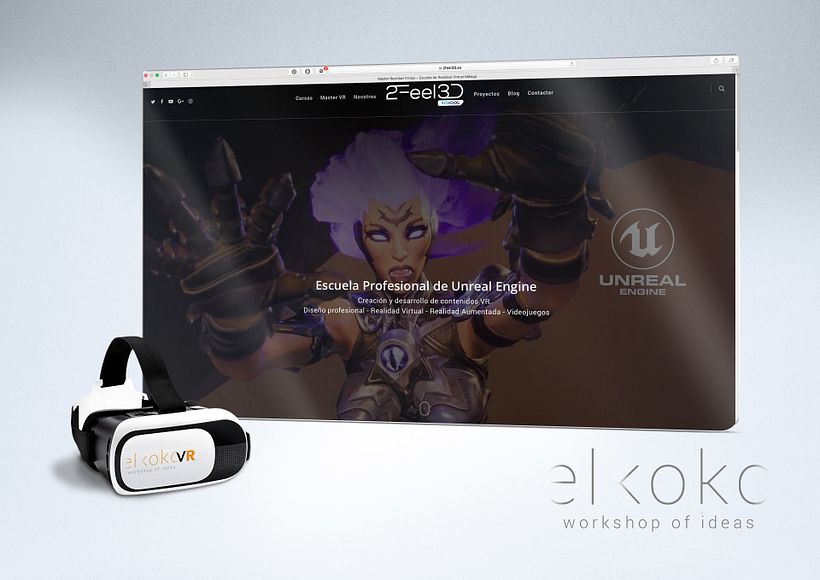 Publicidad y materiales de marketing para 2feel3d School, Málaga