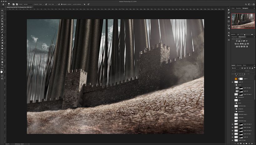 Cambio de suelo con textura de piel en primer plano.