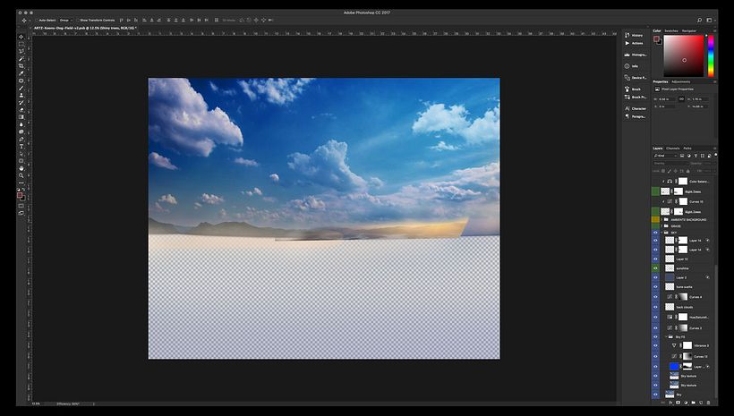 Correcciones de color, intensidad, nubes extra y primeras capas de profundidad atmosférica.