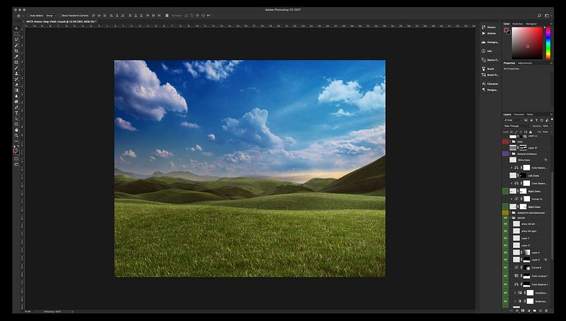 Homogenización de color, sombras y reflejos preliminares.