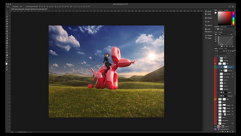 Incorporar perro y modelo en composición principal.