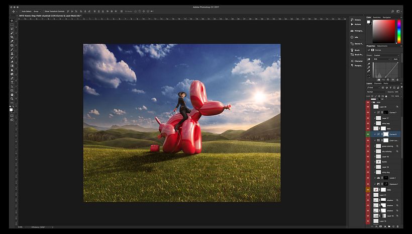 Compensación de color, ajustes de luces y sombras para integración según fuente de luz principal.