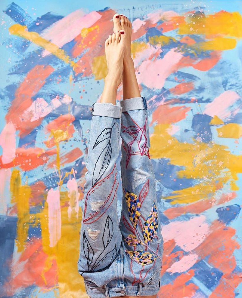 Pantalones bordados -1