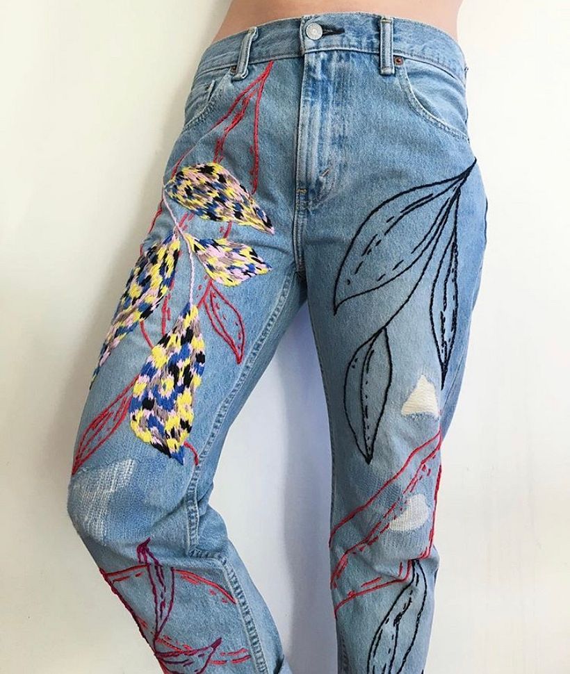 Pantalones bordados 0