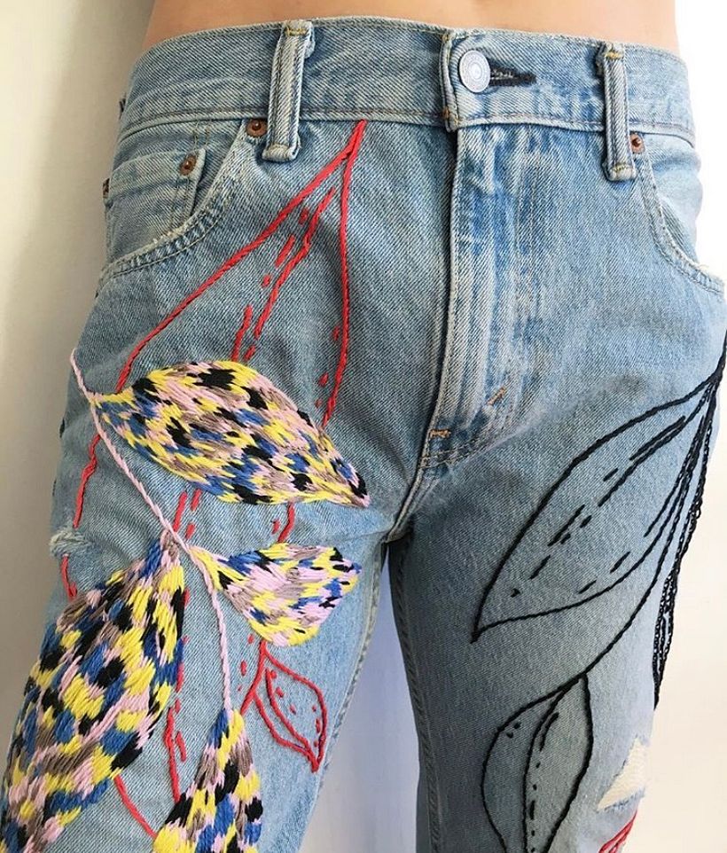Pantalones bordados 1