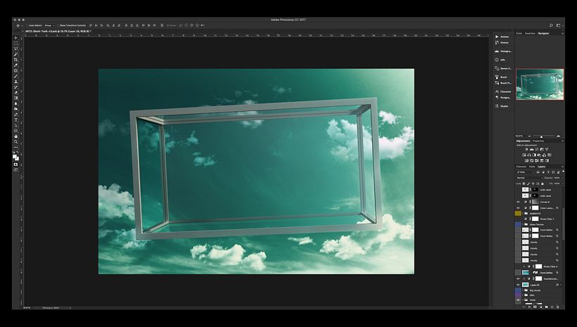 Se trabaja iluminación e integración del marco del tanque y vidrios traseros.