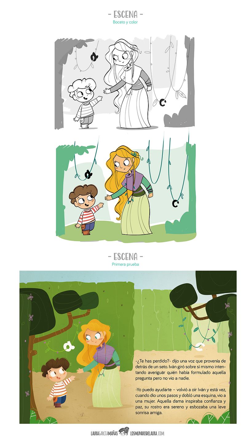 El Laberinto de las letras. Ilustración digital para cuentos infantiles. 7