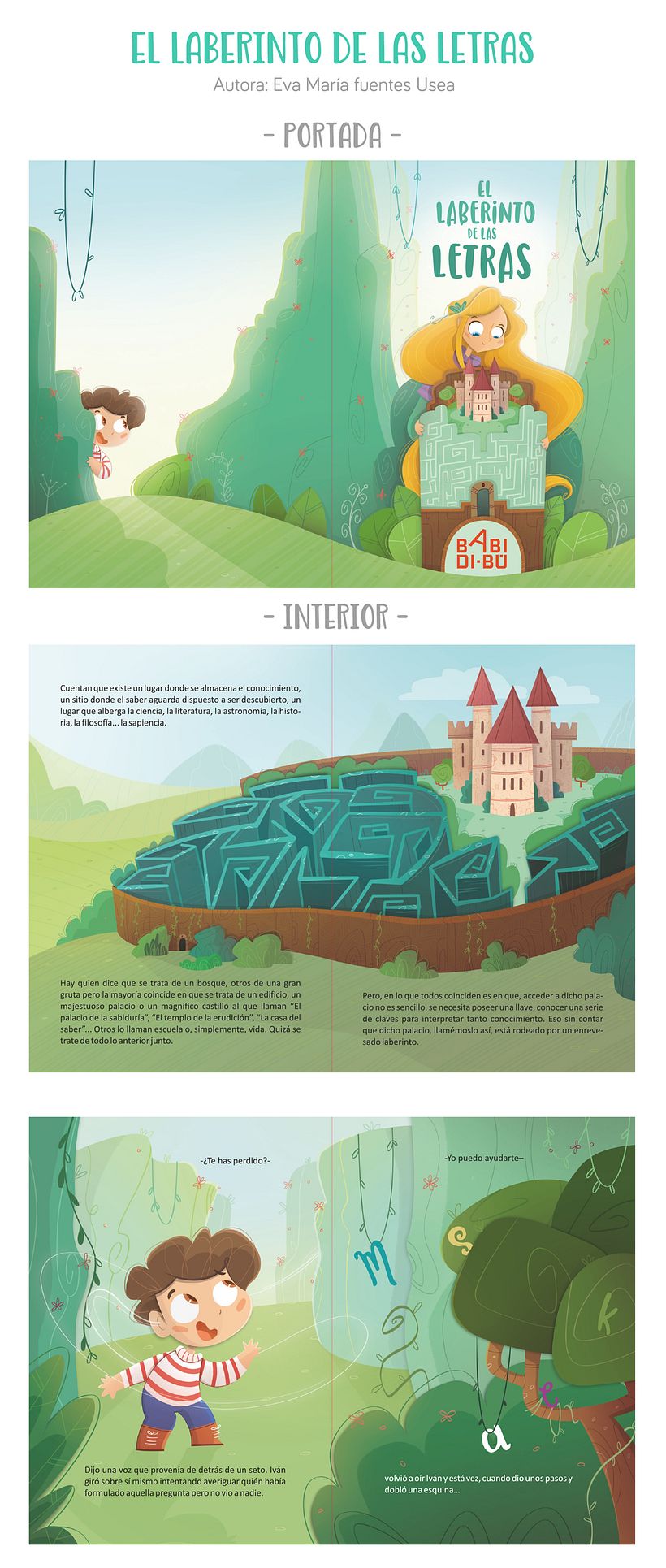 El Laberinto de las letras. Ilustración digital para cuentos infantiles. 8