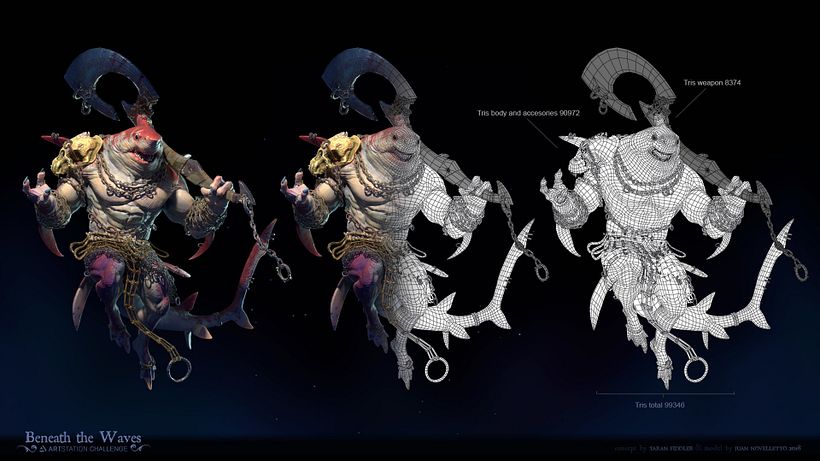 Wireframe con el polycount