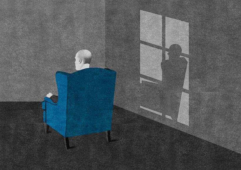 Blue mood - Illustrazione tradizionale
