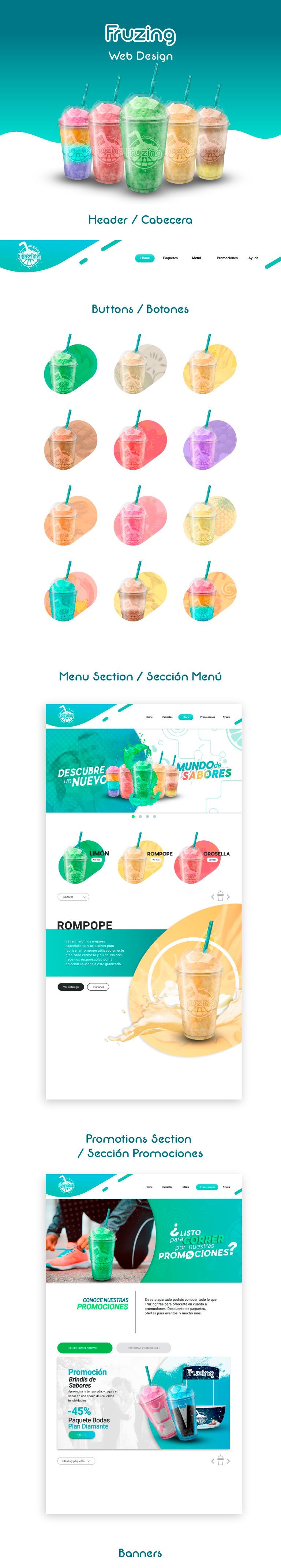 Ver Banners en: https://www.behance.net/gallery/80404181/Fruzing-Web-Design