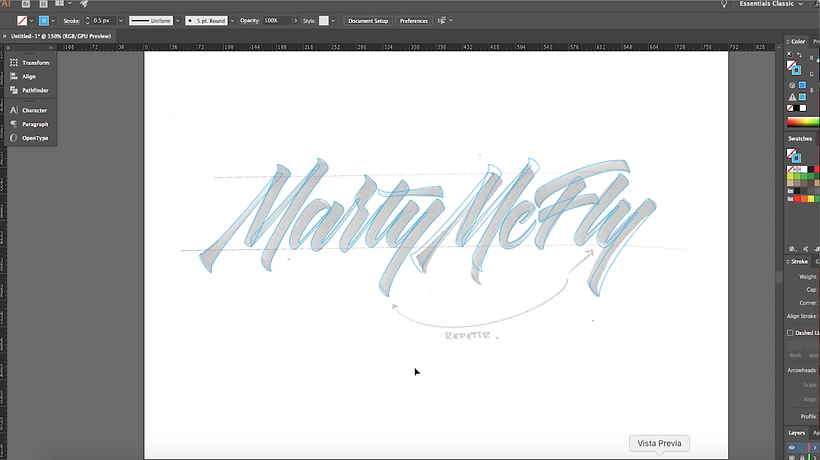 Cómo vectorizar un diseño de lettering 14
