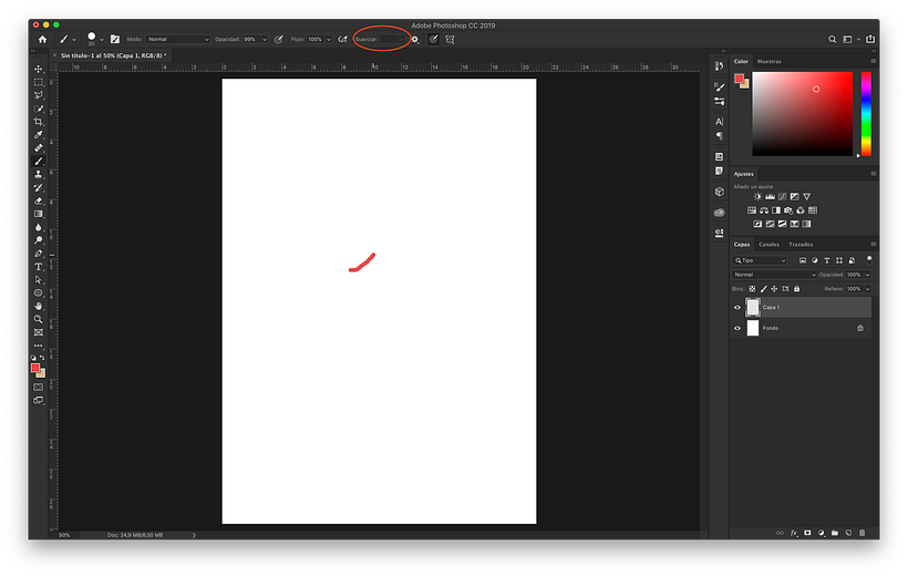 Suavizado del Pincel (Photoshop CC 2019) 1