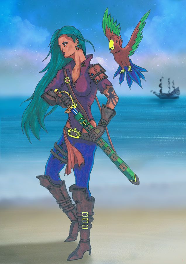 Pirate concept art - Ilustrație tradițională