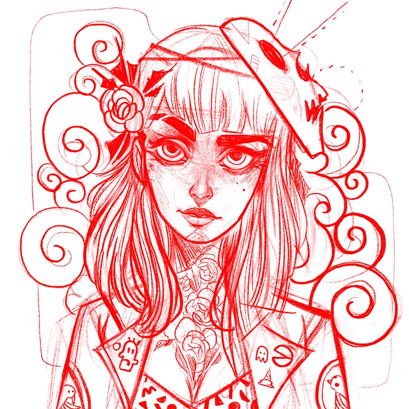 Delineado, texturas y tatuajes, conoce el proceso de ilustración de Charringo 7
