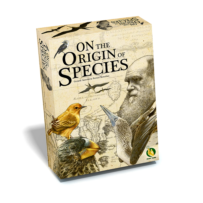 Mock-up de la caja de On the Origin of Species