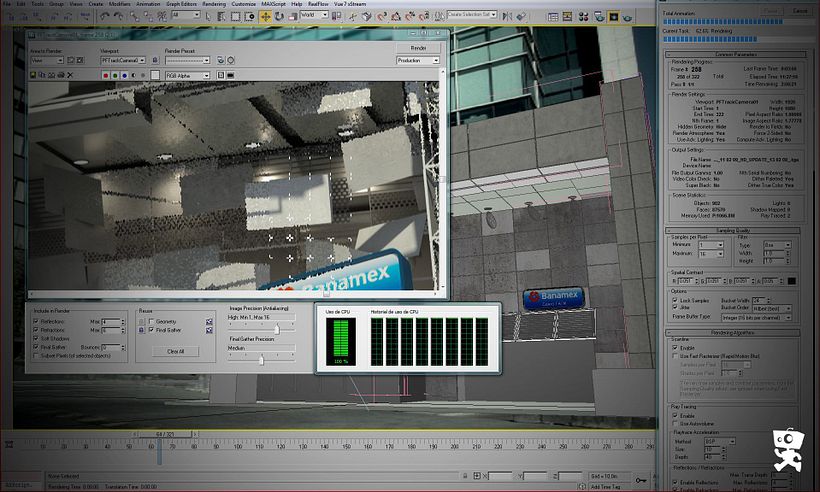 Renderizado en la Primer Mac Pro Xeon octacore vía Bootcamp / Mental Ray