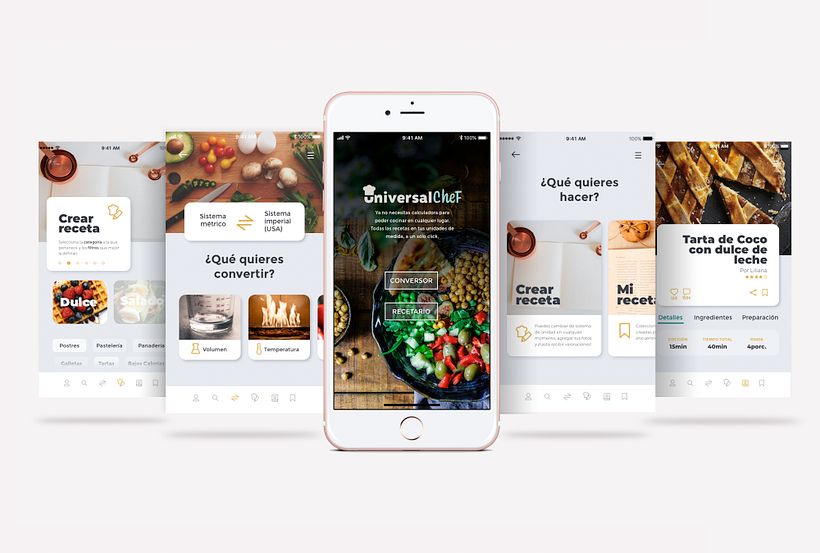 Pantallas principales del Conversor y Recetario