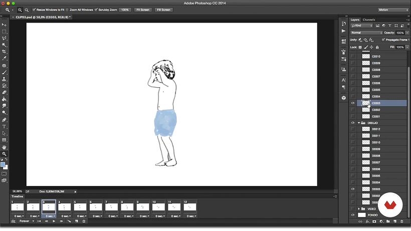 Fotograma de la rotoscopia final