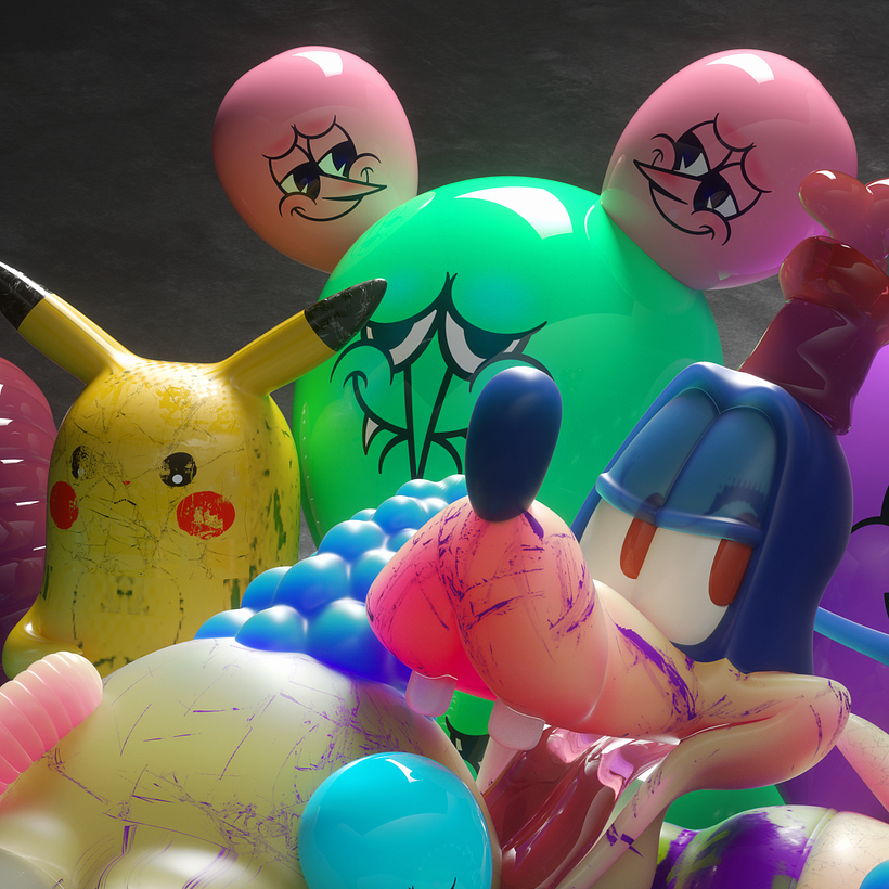Detalles de iluminación en la composición final de 'Cartoon Madness'
