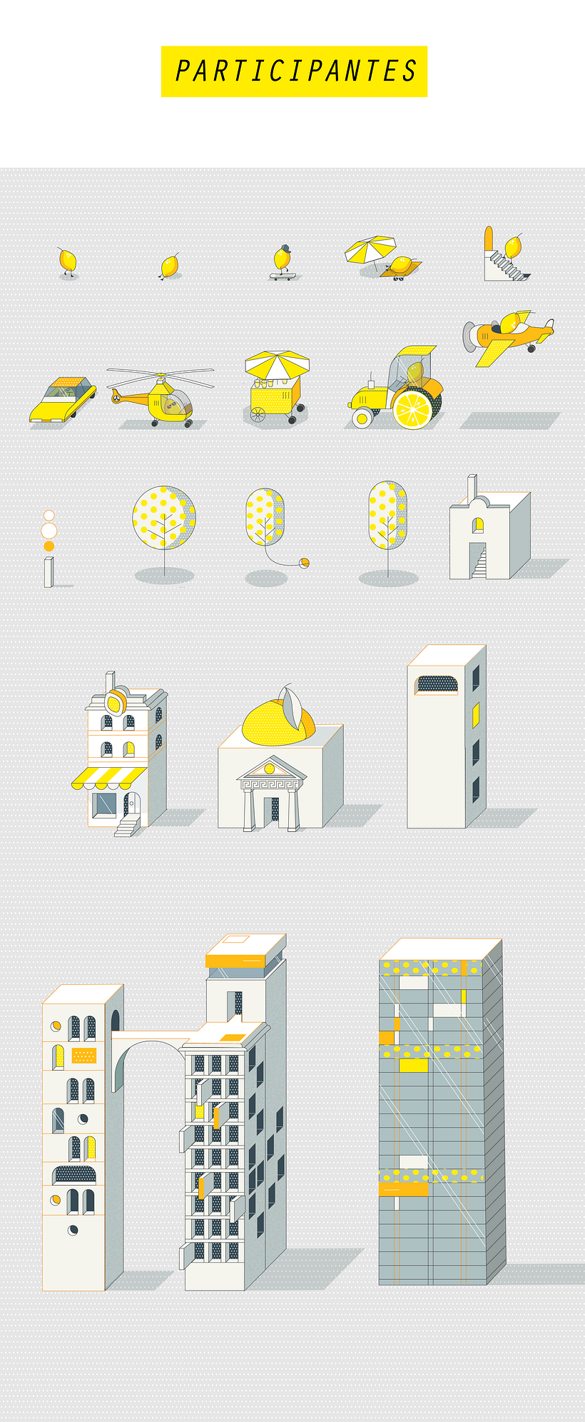 Ilustración corporativa con vitamina C: (Micromundo) Ciudad-Limón 3