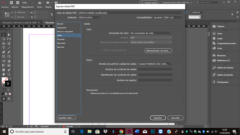 Problemas al cambiar el color de RGB a CMYK 1