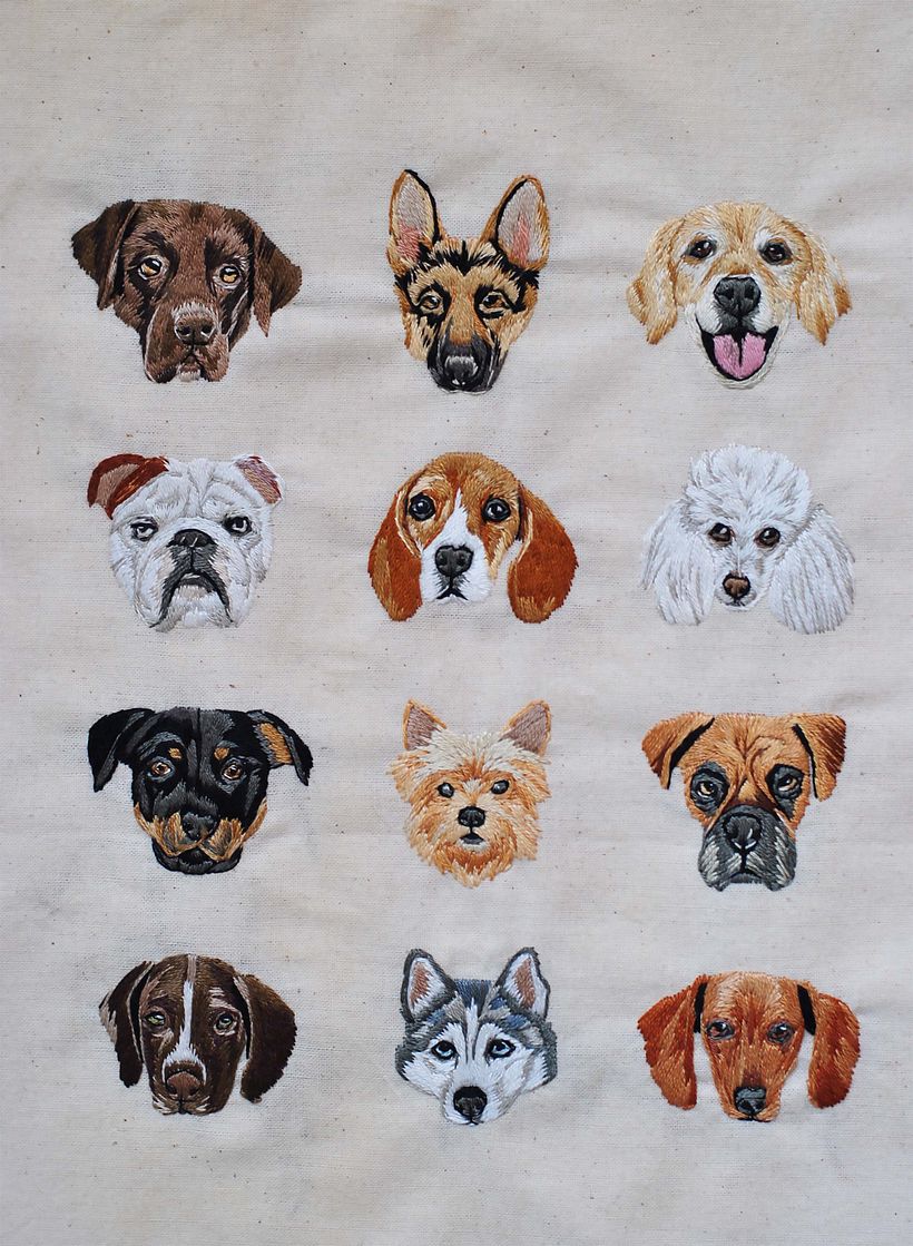 I love my dog embroidery  0