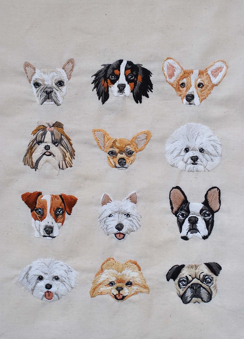 I love my dog embroidery  1