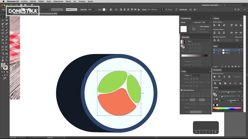 Tutorial Illustrator: cómo dibujar sushi 6