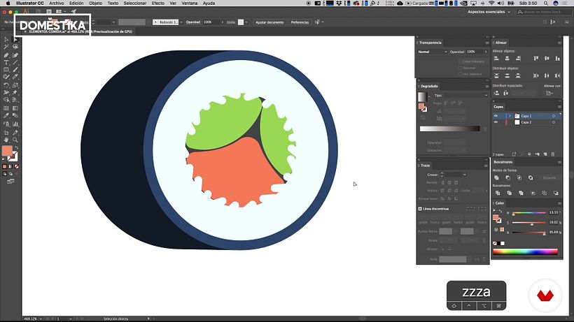 Tutorial Illustrator: cómo dibujar sushi 8