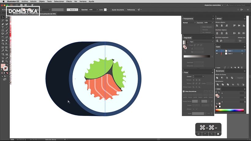 Tutorial Illustrator: cómo dibujar sushi 10