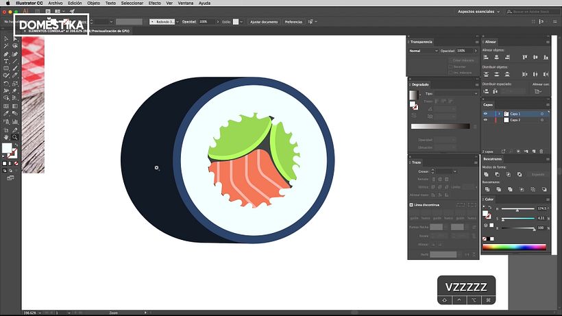 Tutorial Illustrator: cómo dibujar sushi 12