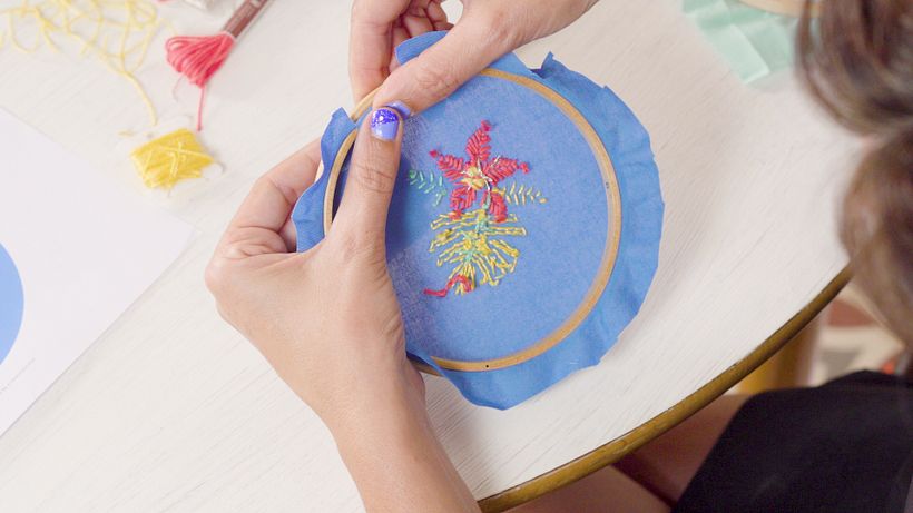 Tutorial bordado: cómo bordar flores sencillas 12