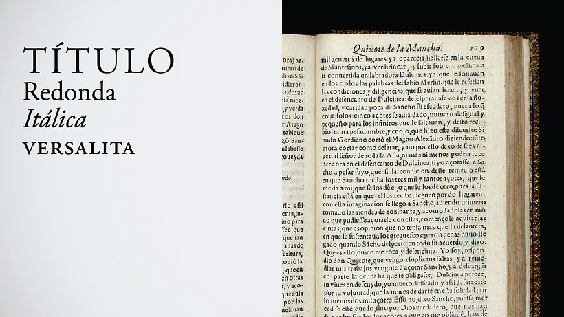 Aquí cuatro tipos de letra romana