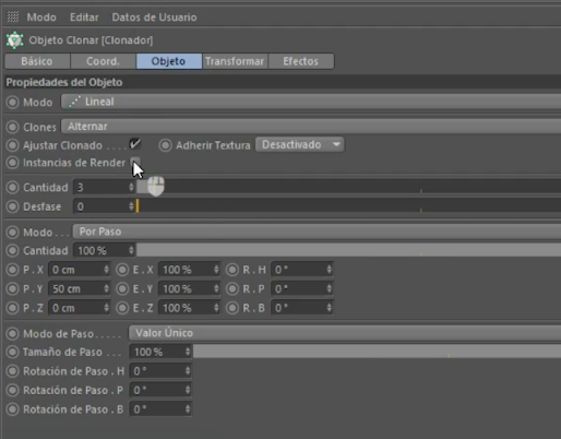 Activación de instancias de render