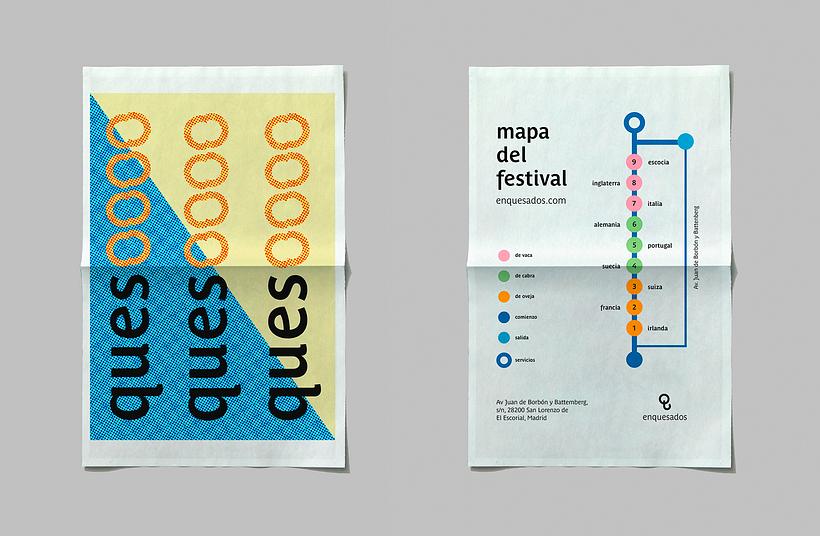 The festival map works with a color scheme that classifies all the sections in which the event is divided.