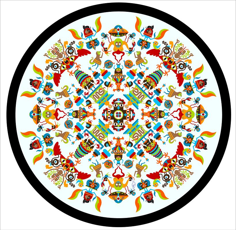 Mándala vectorizado y colores finales