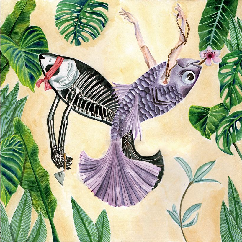 Nada mas falso que lo humano - Acuarela, 2017 - Nat Tenorio