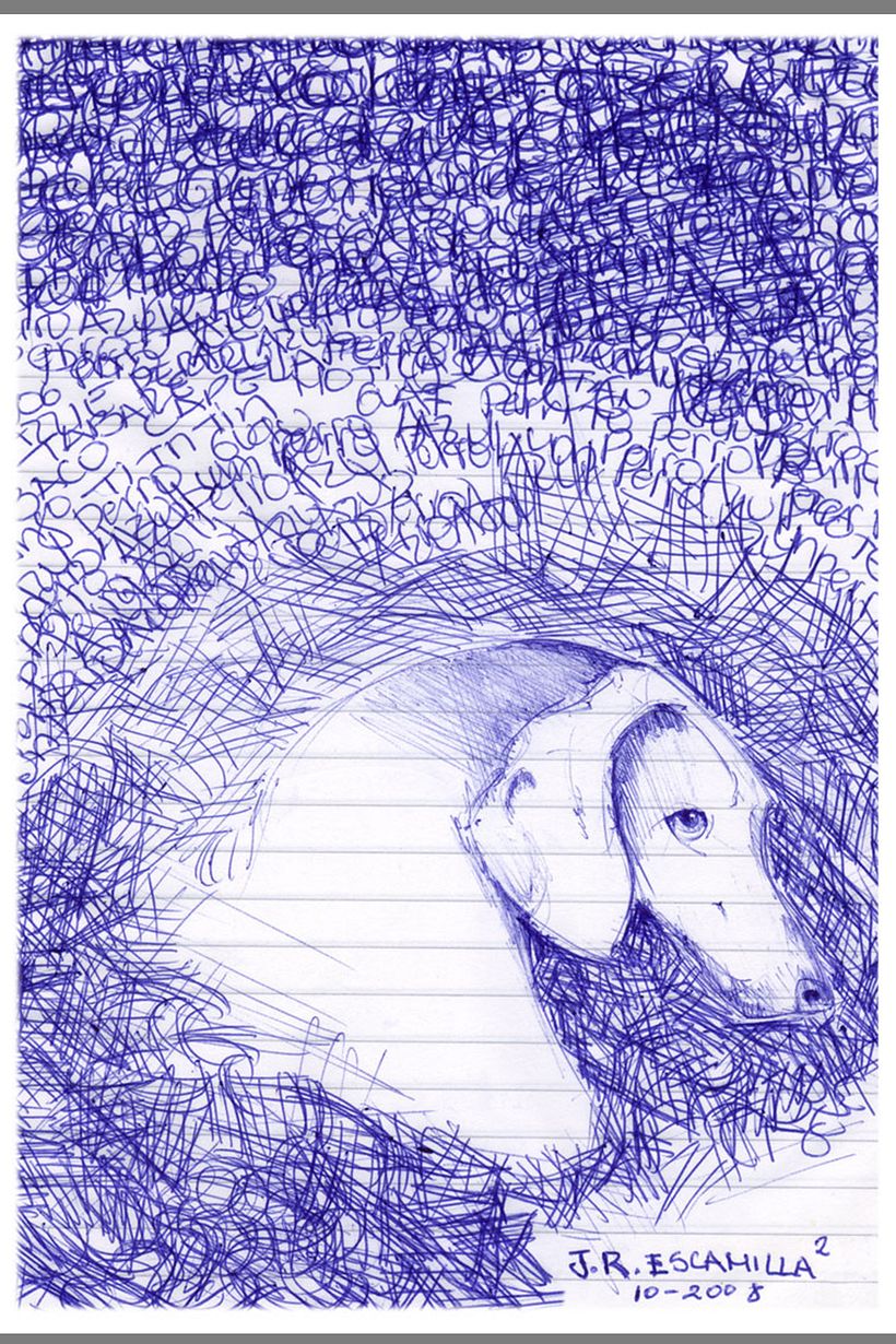 Blue dog - Traditionelle Illustration