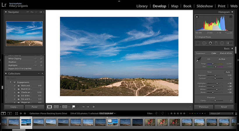Interfaz Adobe Lightroom