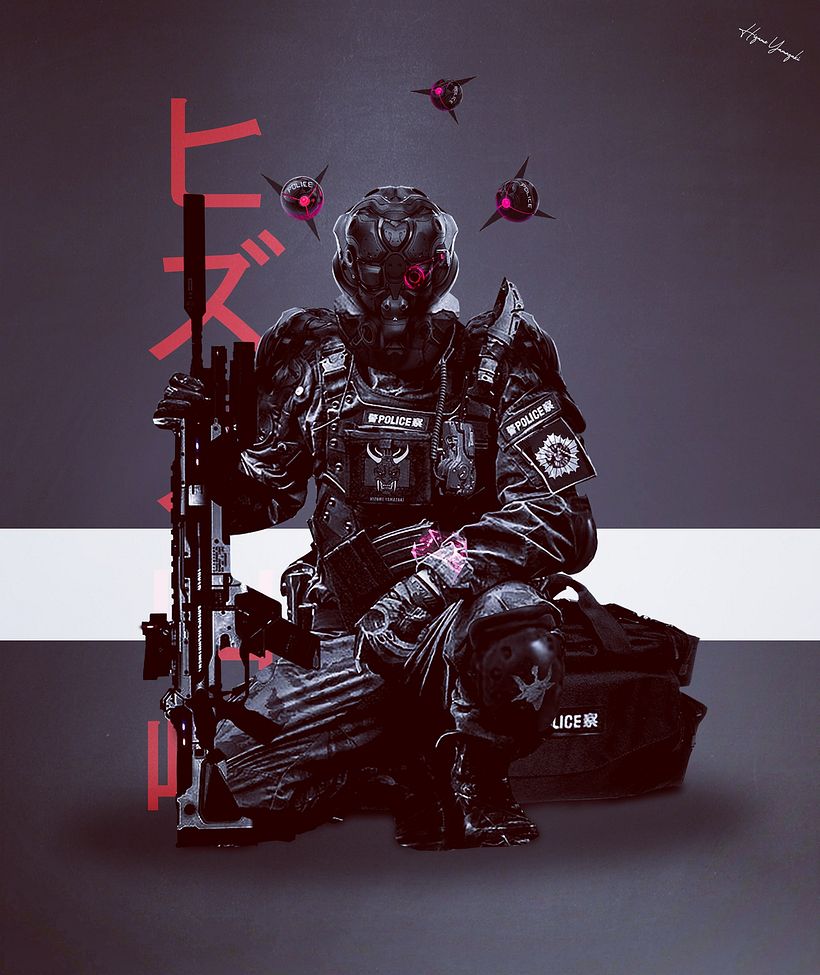 Sci-fi/Cyberpunk Characters and Weapons Concept Art 3