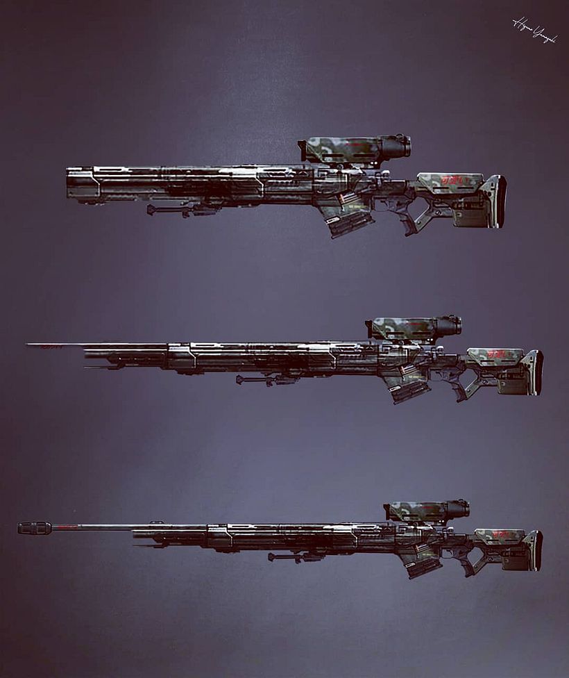 Sci-fi/Cyberpunk Characters and Weapons Concept Art 5
