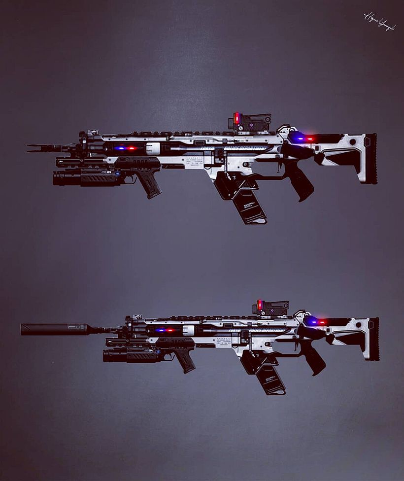 Sci-fi/Cyberpunk Characters and Weapons Concept Art 6