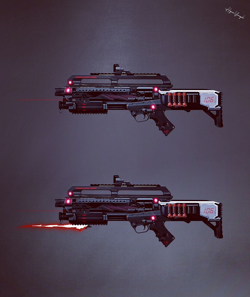 Sci-fi/Cyberpunk Characters and Weapons Concept Art 8