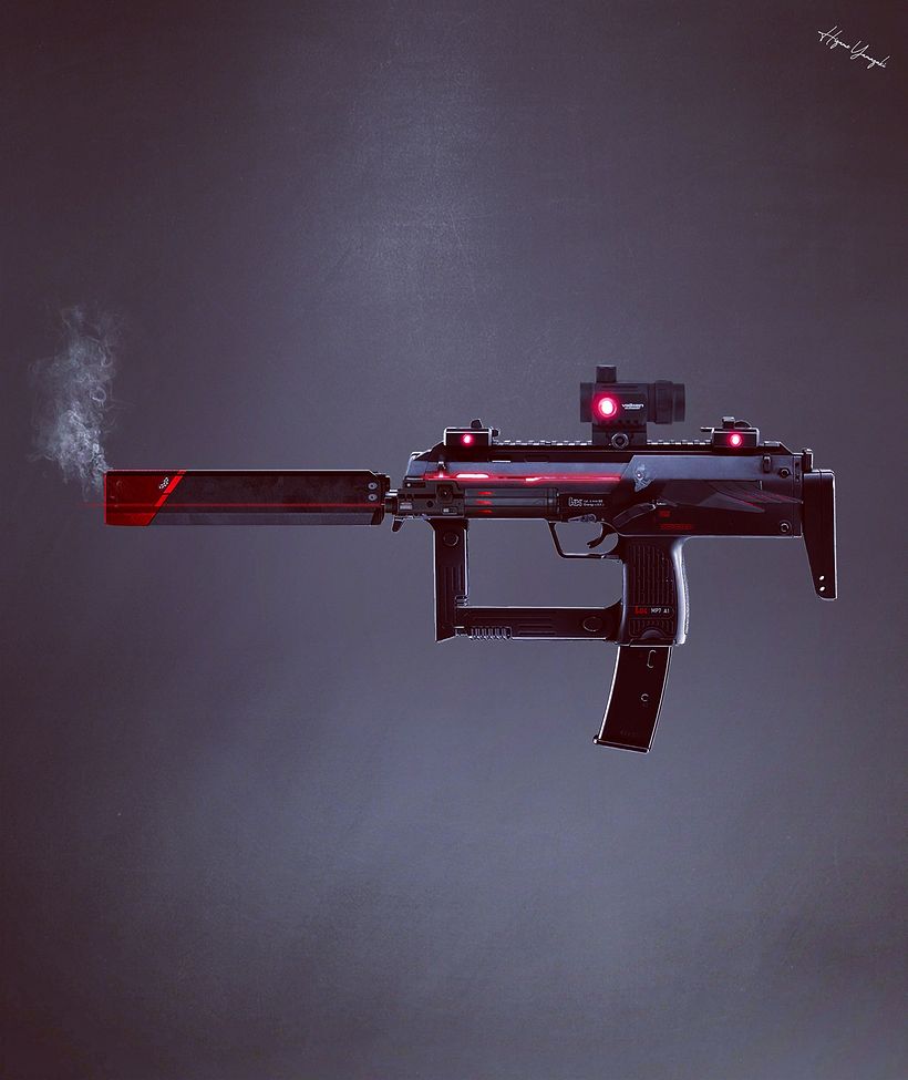 Sci-fi/Cyberpunk Characters and Weapons Concept Art 9