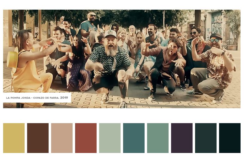 Paleta de color. La Pompa Jonda - Copazo de farra. 2019